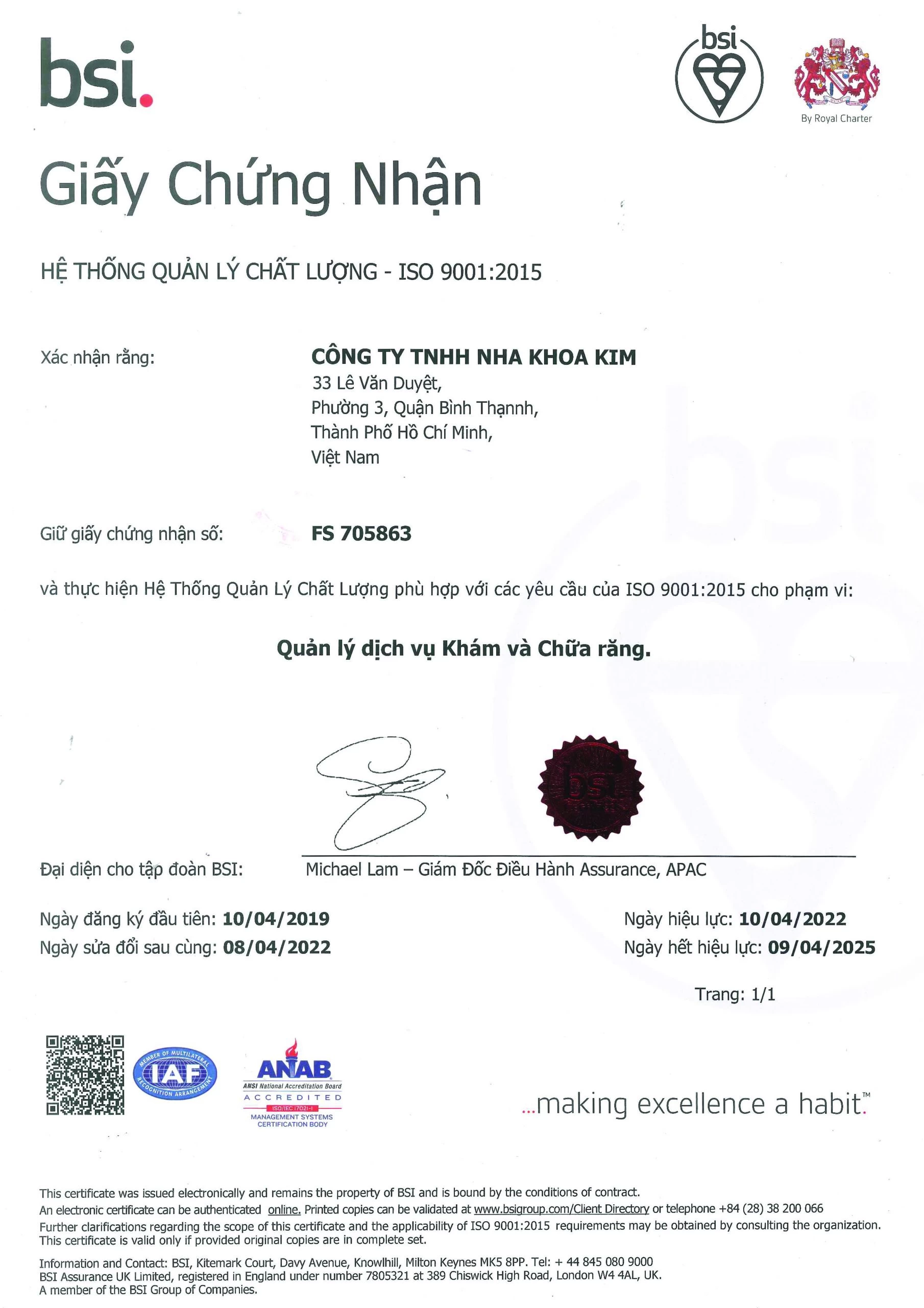 Tiêu chuẩn quản lý chất lượng ISO 9001:2015 Anh Quốc