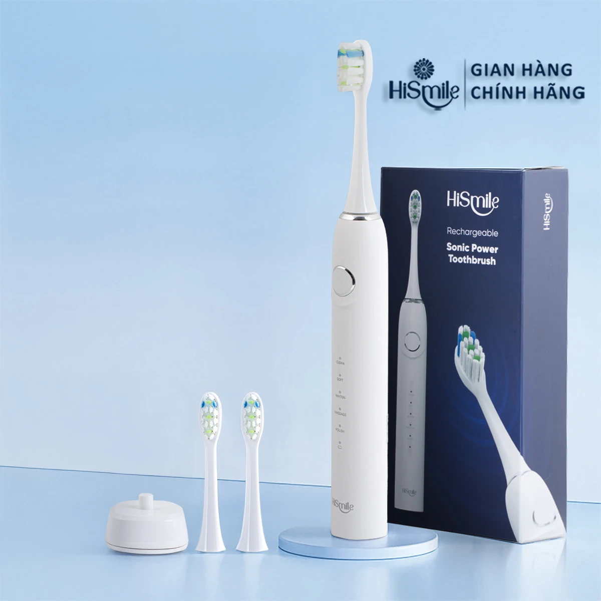 Bàn chải điện cao cấp HiSmile E300 - Chuyên cho người niềng răng, chống nước IPX7