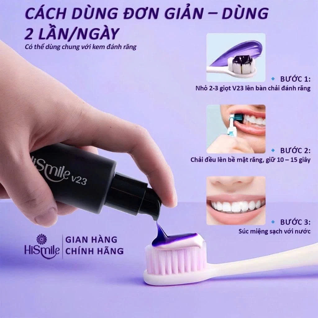 DƯỠNG TRẮNG RĂNG CAO CẤP HISMILE V23 - 30ml, Mua 1sp tặng 1 phiếu theo dõi trắng răng+HDSD. - Ảnh 4