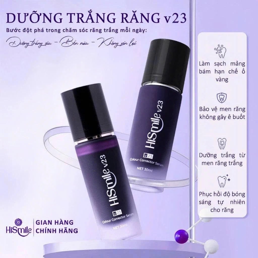 DƯỠNG TRẮNG RĂNG CAO CẤP HISMILE V23 - 30ml, Mua 1sp tặng 1 phiếu theo dõi trắng răng+HDSD. - Ảnh 5